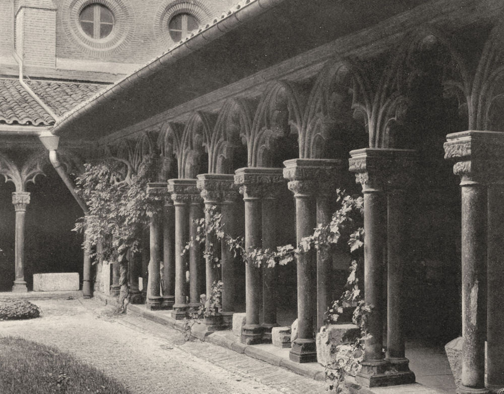 HAUTE-GARONNE. Toulouse- Cloître du musée 1903 old antique print picture